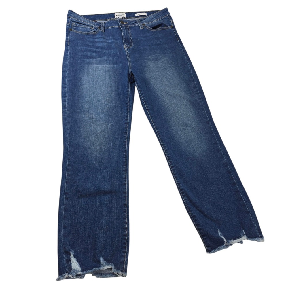 William Rast Slim Straight Jeans Dark Wash‎ Distressed Hem Womens Size 30